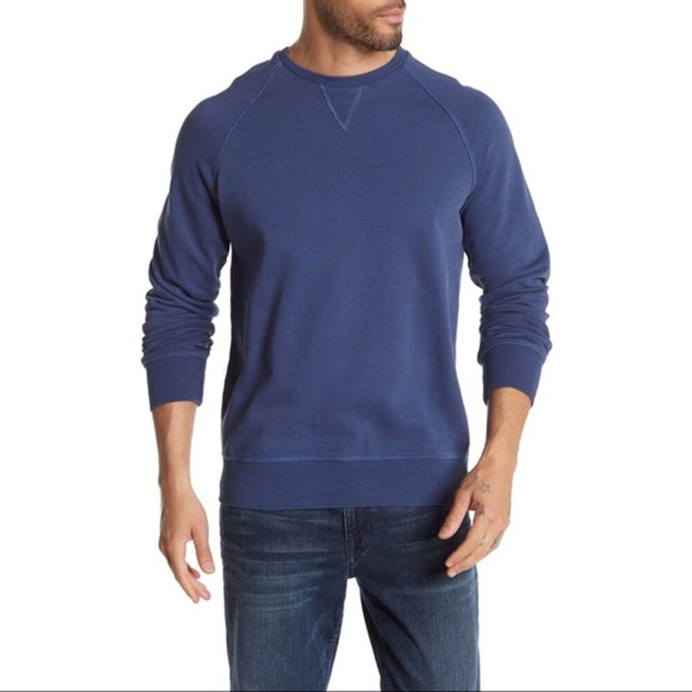 Slate & Stone Men's Crewneck Sweatshirt Blue Cotton Raglan M L XL XXL NWOT